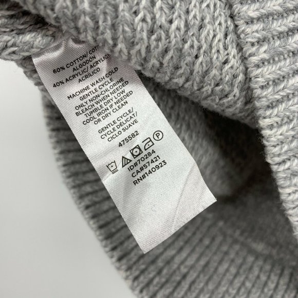 Ann Taylor LOFT Sweater Gray Pullover Knit Crew Neck Split Back - Picture 6 of 9